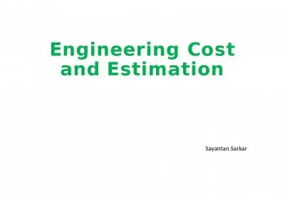 Engineering Cost and Estimation