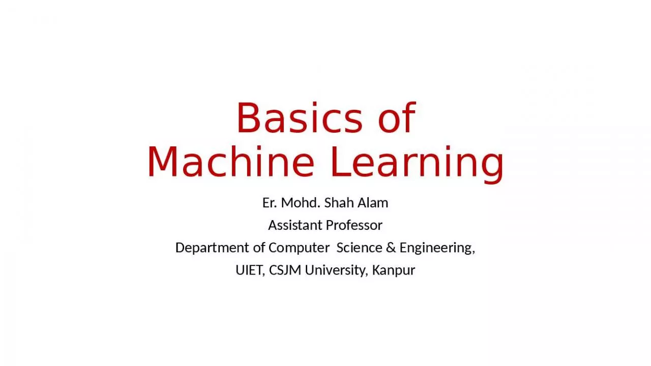 PPT-Basics of Machine Learning