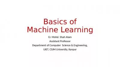 Basics of Machine Learning