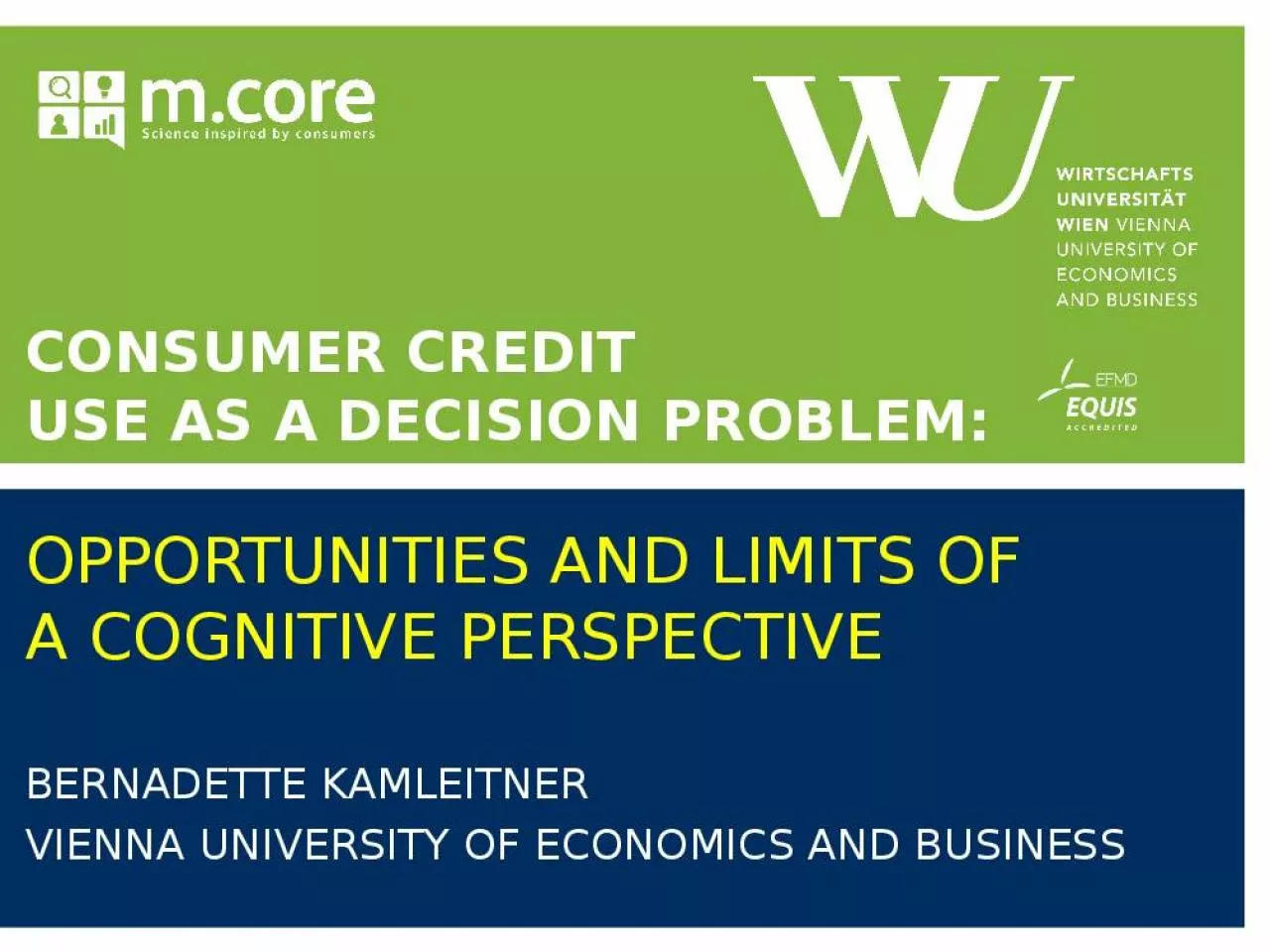 PPT-Consumer Credit Use as a Decision Problem: Opportunities and Limits of a Cognitive