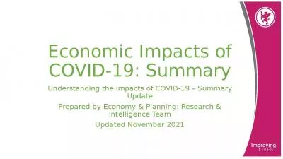 Economic Impacts of COVID-19: Summary