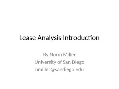 Lease Analysis Introduction