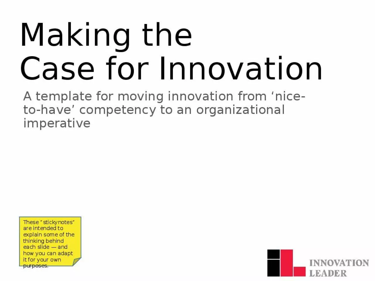 PPT-Making the Case for Innovation