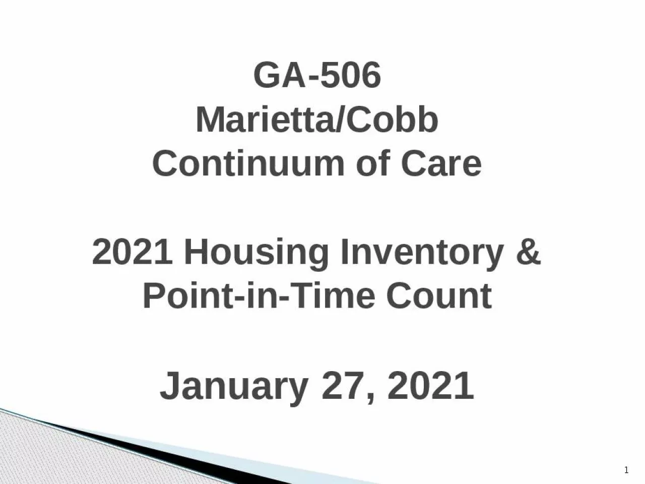 PPT-2021 Housing Inventory & Point-in-Time Night January 27, 2021