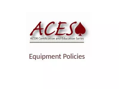 Equipment Policies