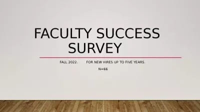 Faculty Success Survey