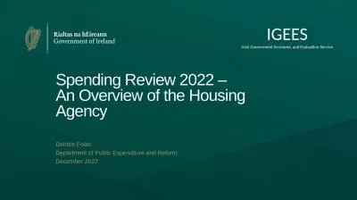 Spending Review 2022    An Overview of the Housing Agency