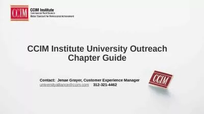 CCIM Institute University Outreach Chapter Guide