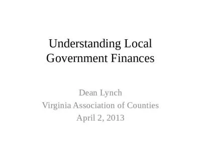 Understanding Local Government Finances