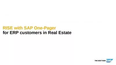 RISE with SAP One-Pager for ERP customers in Real Estate