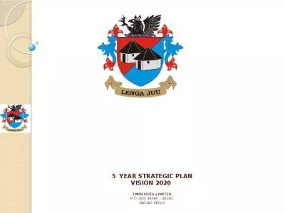 5  YEAR STRATEGIC PLAN VISION 2020  TWIN HUTS LIMITED P. O. BOX 43484   00100, Nairobi, Kenya