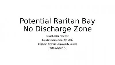 Potential Raritan Bay No Discharge Zone