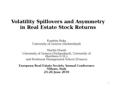 Volatility Spillovers and Asymmetry in Real Estate Stock Returns