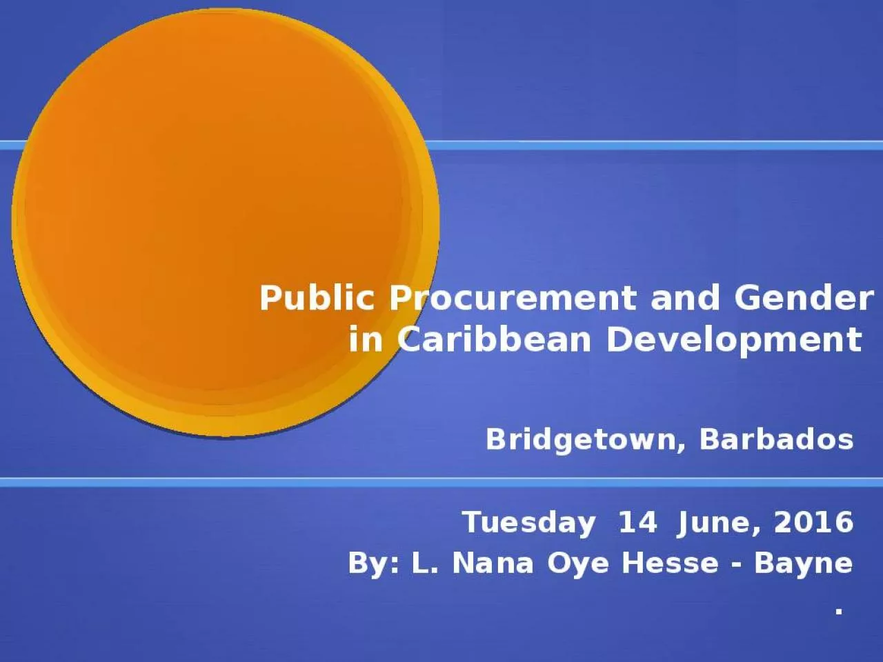 PPT-Public Procurement and Gender in Caribbean Development