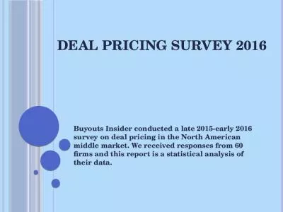 Deal Pricing Survey 2016