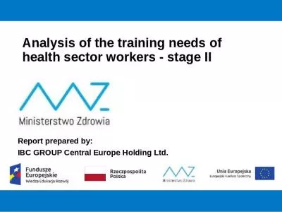 Analysis of the training needs of health sector workers - stage II