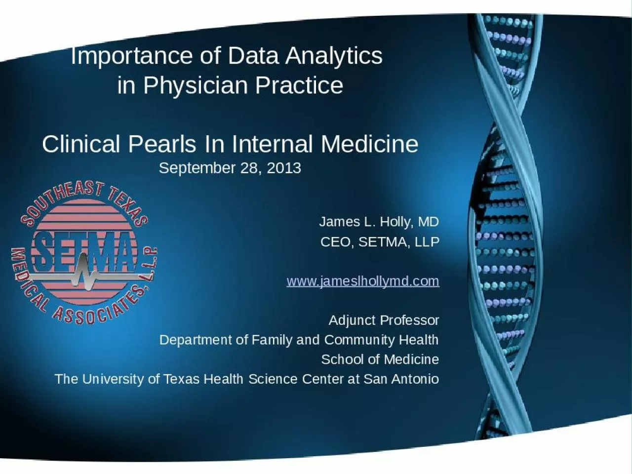 PPT-Importance of Data Analytics in Physician Practice Clinical Pearls In Internal Medicine