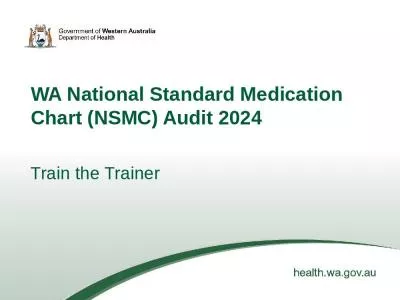 WA National Standard Medication Chart (NSMC) Audit 2024