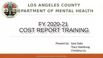 FY 2020-21  COST REPORT TRAINING