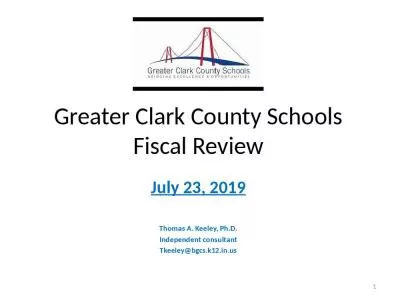 Greater Clark County Schools Fiscal Review