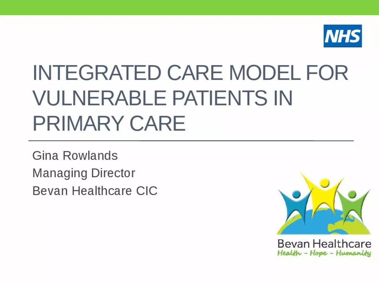 PPT-Integrated care model For Vulnerable Patients in primary care