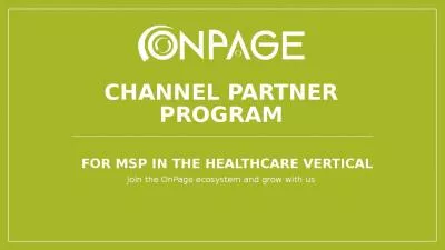 OnPage  Channel Partner Program