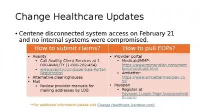 Change Healthcare Updates