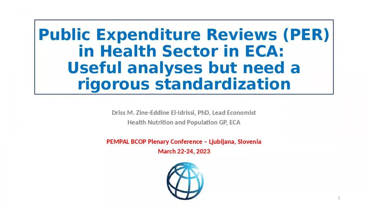 PPT-Public Expenditure Reviews (PER) in Health Sector in ECA: Useful analyses but need a