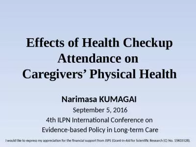 Effects of Health Checkup Attendance on  Caregivers  Physical Health