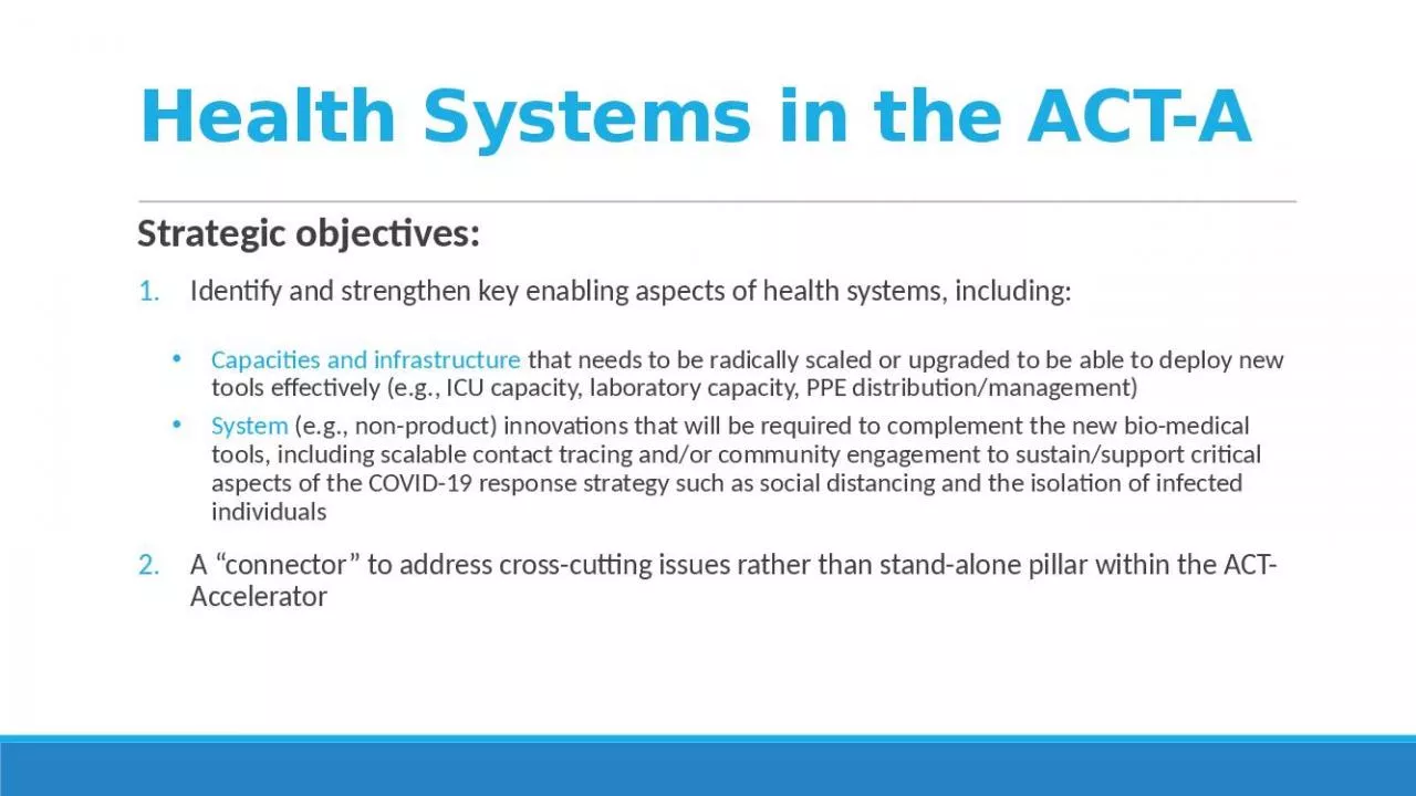 PPT-Health Systems in the ACT-A