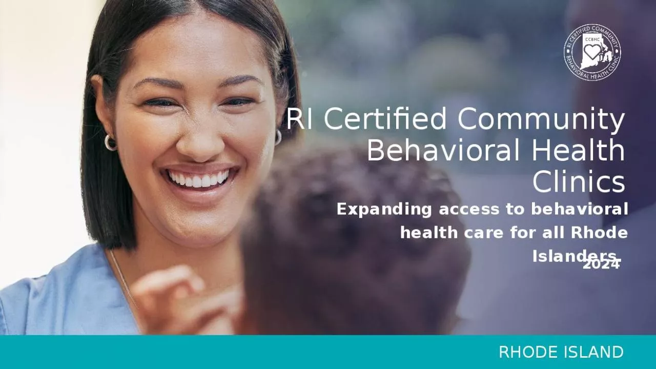 PPT-RI Certified Community Behavioral Health Clinics