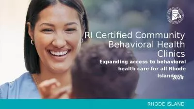 RI Certified Community Behavioral Health Clinics