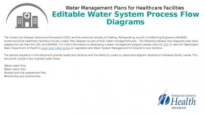 Water Management Plans for Healthcare Facilities  Editable Water System Process Flow Diagrams