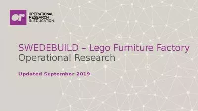 SWEDEBUILD   Lego Furniture Factory Operational Research