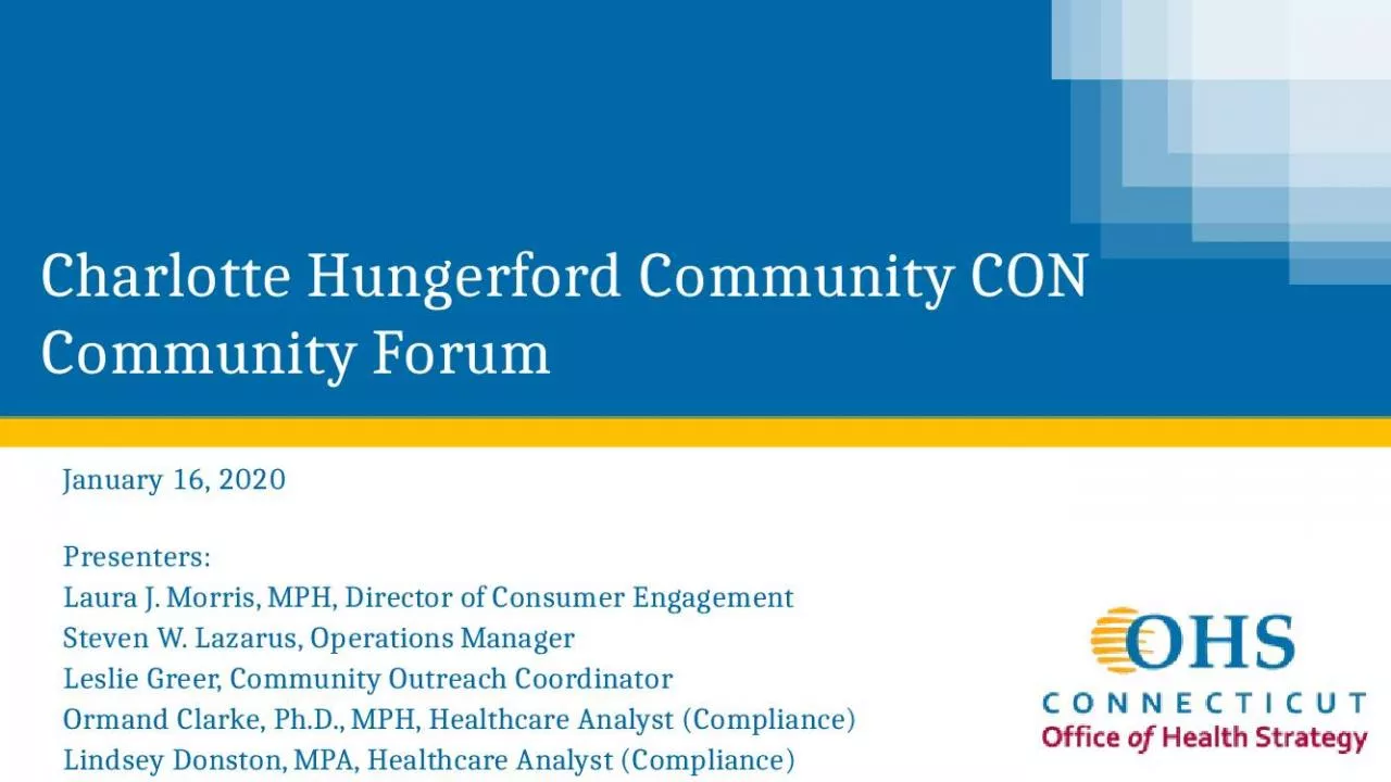 PPT-Charlotte Hungerford Community CON Community Forum