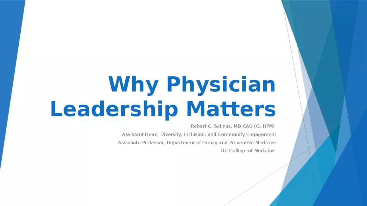 PPT-Why Physician Leadership Matters