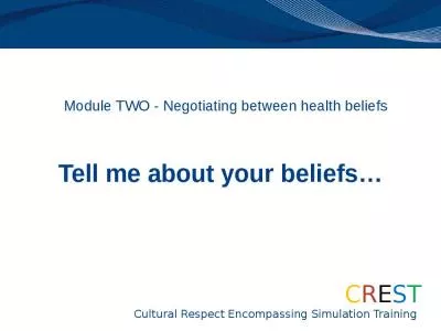 Module TWO - Negotiating between health beliefs