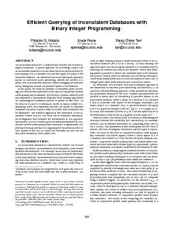 EfcientQueryingofInconsistentDatabaseswithBinaryIntegerProgrammingPh