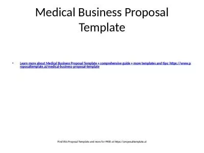 Medical Business Proposal Template