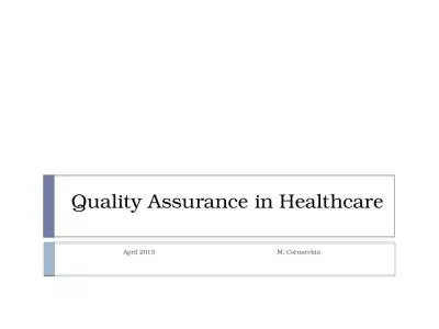 Quality Assurance in Healthcare