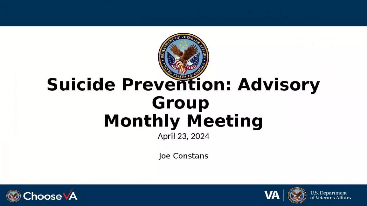 PPT-Suicide Prevention: Advisory Group Monthly Meeting