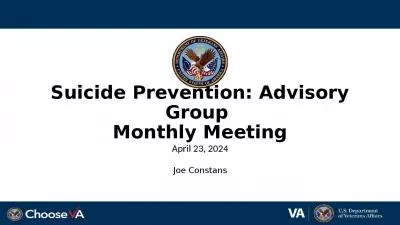 Suicide Prevention: Advisory Group  Monthly Meeting