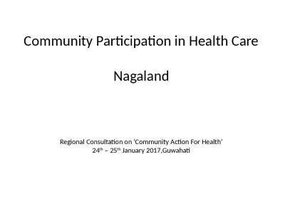 Community Participation in Health Care Nagaland