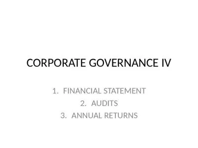 CORPORATE GOVERNANCE IV