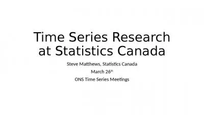 Time Series Research at Statistics Canada