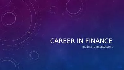 Career in finance