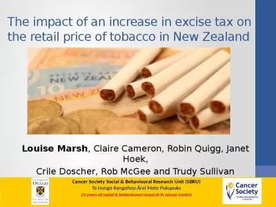 The impact of an increase in excise tax on the retail price of tobacco in New Zealand