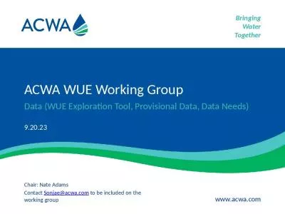 ACWA WUE Working Group