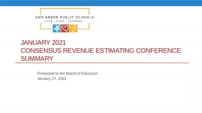 January 2021 Consensus Revenue estimating conference summary