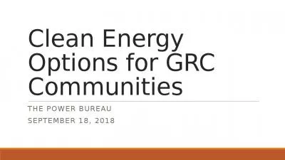 Clean Energy Options for GRC Communities